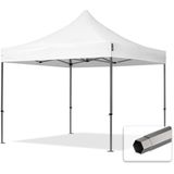 3x3 M Easy Up Partytent Vouwpaviljoen PVC Brandvertragen - PREMIUM Staal 40m - Wit