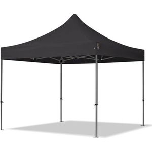 3x3 m Easy Up partytent Vouwpaviljoen PVC brandvertragend, PREMIUM staal 40mm, zwart