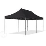 3x6 M Easy Up Partytent Vouwpaviljoen PVC Brandvertragend met Zijwande - PREMIUM Staal 40m - Zwart