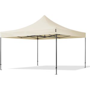 4x4 M Easy Up Partytent Vouwpaviljoe - PREMIUM Staal 40m - Crème