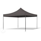 4x4 M Easy Up Partytent Vouwpaviljoe - PREMIUM Staal 40mm met Zijwanden (panorama - Donkergrijs