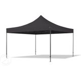 4x4 M Easy Up Partytent Vouwpaviljoe - PREMIUM Staal 40mm met Zijwanden (panorama - Zwart