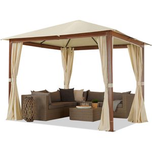 TOOLPORT Tuinpaviljoen Forest Premium crème, 3x3m