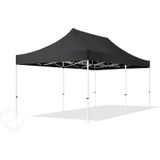 3x6 M Easy Up Partytent Vouwpaviljoe - ECONOMY Staal 30mm met Zijwanden (panorama - Zwart