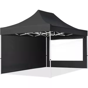 Relaxdays Zijwandset Voor Partytent – 4 Stuks, 2x3m, 3 Met Raam, 1 Met Rits, Groen, Waterdicht PE, Voor Tuin En Camping