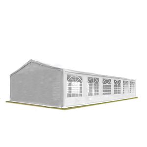 Partyzelt prolight 6x12 m Pavillon starke pvc 600 n Plane wasserdicht und schneller Aufbau - weiß
