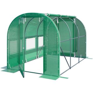 TOOLPORT Serre de Jardin Serre Tunnel Plastique Robuste 2x3m - Bâche PE 180g/m² blanc transparent