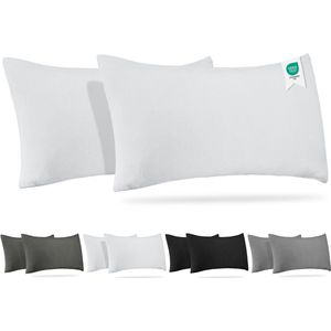 Barbons - Kussensloop - Wit - Set van 2 - Jersey 165 g/m² - 100% Katoen