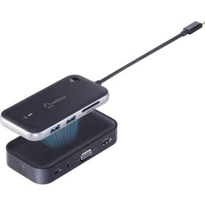 Renkforce RF-HUB-810 USB-C mini-dockingstation Geschikt voor merk: Universeel Draadloze beeldoverdracht, Geïntegreerde kaartlezer