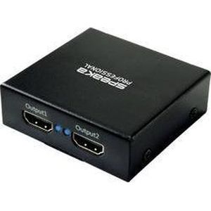SpeaKa Professional - SP-HDS-220 - HDMI-splitter - Zwart - Metalen Behuizing