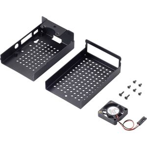 Renkforce RBP-ALC100 SBC-behuizing Geschikt voor serie: Raspberry Pi® Incl. actieve koeler Zwart