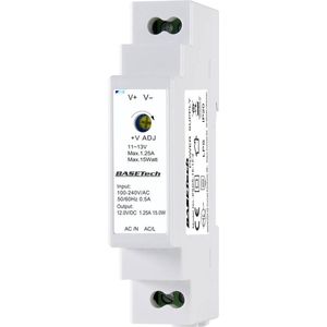 Basetech - PSDS-15-12-2 - DIN-rail Netvoeding - 12 V - 1.25 A - 15 W - 1 Uitgang