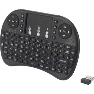 Renkforce RF-MWK-100 Draadloos Toetsenbord Duits, QWERTZ Zwart Geïntegreerd Touchpad (DE, Draadloze), Toetsenbord, Zwart