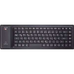 Renkforce RF-SWK-100 Bluetooth® Keyboard Duits, QWERTZ Zwart Flexibel, Multimediatoetsen, Antislip, Stofdicht, Spatwaterdicht