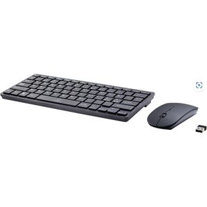 Renkforce RF-KMC-410 draadloos toetsenbord, muis set Duits, QWERTZ zwart