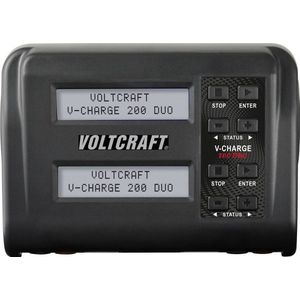 VOLTCRAFT V-Charge 200 Duo Modelbouwoplader 10 A Li-ion, LiFePO, LiHV, Li-poly Ontlaadfunctie, Temperatuurbewaking