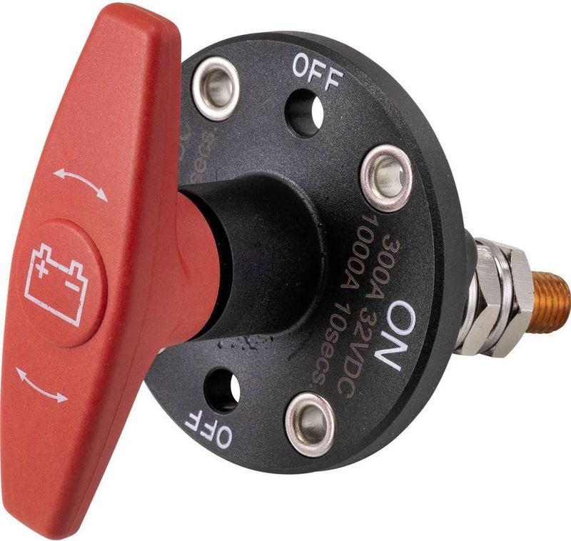 Tru Components - Autoaccuschakelaar - Rood, Zwart - 32 V/DC, 300 A, IP67