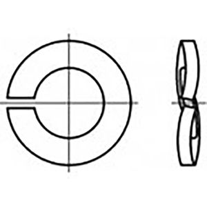 TOOLCRAFT TO-6854349 Veerringen Binnendiameter: 18 mm DIN 128 Verenstaal Verzinkt 250 stuk(s)