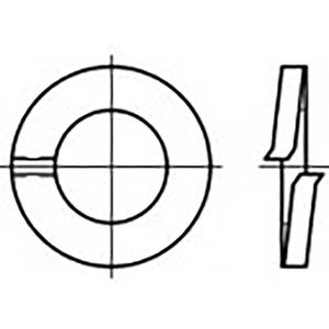 TOOLCRAFT TO-6854145 Veerringen Binnendiameter: 8 mm DIN 127 Verenstaal Thermisch verzinkt 1000 stuk(s)