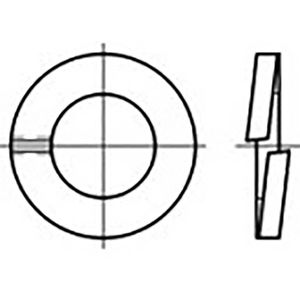 TOOLCRAFT TO-6854172 Veerringen Binnendiameter: 10 mm DIN 127 Verenstaal Thermisch verzinkt 1000 stuk(s)