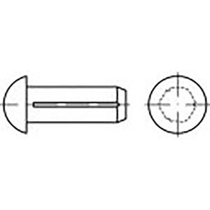 TOOLCRAFT TO-6865938 Halvrundt rillet søm Messing 200 stk