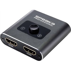 SpeaKa Professional - SP-BDS-120 - HDMI-switch - Zwart - 1 Ingang, 2 Uitgangen, UHD 4K @ 60 Hz