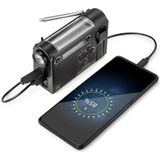 Renkforce RF-CR-200 Transistorradio VHF (FM), Middengolf, Korte golf Noodradio Oplaadbaar, Zonnepaneel, Handslinger, We