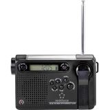 Renkforce RF-CR-200 Transistorradio VHF (FM), Middengolf, Korte golf Noodradio Oplaadbaar, Zonnepaneel, Handslinger, We