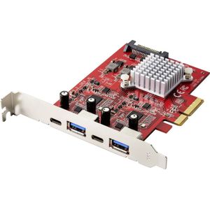 Renkforce - RF-4679642 - 2 + 2 Poorten USB 3.2 Gen 2-Controllerkaart - USB-A - USB-C - PCIe