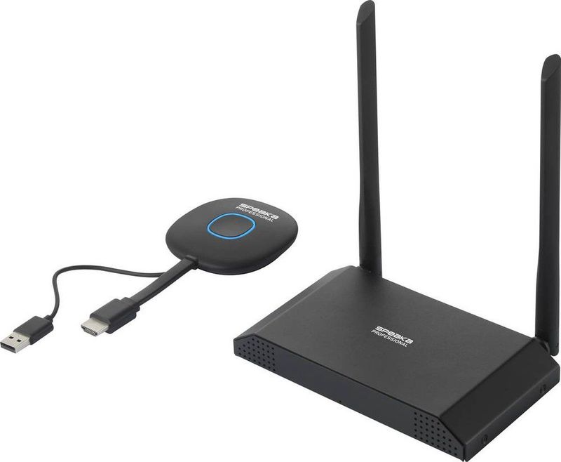 SpeaKa Professional - SP-VShare - Draadloos 4K UHD Presentatiesysteem - Multi Viewer - Digital Whiteboard-functie