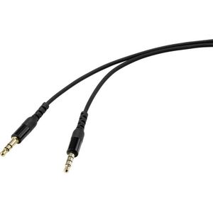 Renkforce RF-4712228 Jackplug Audio Aansluitkabel [1x Vergulde 3,5mm-contactstekker - 1x Vergulde 3mm-contactstekker] 1.50 m Zwart Met volumeregeling