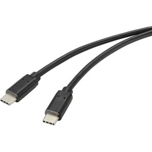 RENKFORCE USB-kabel USB 2.0 USB-C-stekker, 1,00 m, zwart met antimicrobiële oppervlak RF-4716840