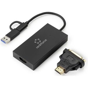 Renkforce Externe videokaart DDR3-RAM USB-A, USB-C® 5Gbps, HDMI, DVI