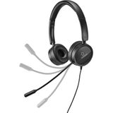 Renkforce RF-HS-360 On Ear headset Computer Kabel Stereo Zwart Volumeregeling, Microfoon uitschakelbaar (mute)