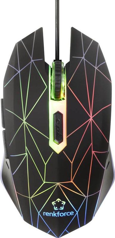 Renkforce RF-GM-120 Gaming-muis USB Optisch Zwart 6 null Verlicht Rechtshandigen