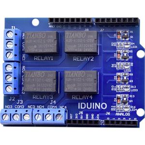 Iduino - 4-Kanaals Relaisdriverplaat - 5 V/DC - Compact - Bulkformaat