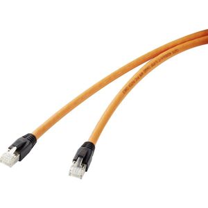 Renkforce RF-4769896 RJ45 Netwerkkabel, patchkabel CAT 8.1 S/FTP 7.50 m Oranje Vergulde steekcontacten, Snagless 1 stuk