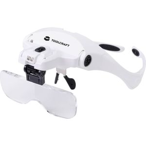 TOOLCRAFT 2469761 Loepbril Met LED-verlichting Vergrotingsfactor: 3.5 x, 2.5 x, 2.0 x, 1.5 x, 1.0 x Lensgrootte: (l x b