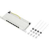 Renkforce RF-4996630 8 poorten Patchpaneel 254 mm (10) CAT 6A 0.5 HE Grijs Ingericht