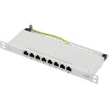Renkforce RF-4996630 8 poorten Patchpaneel 254 mm (10) CAT 6A 0.5 HE Grijs Ingericht