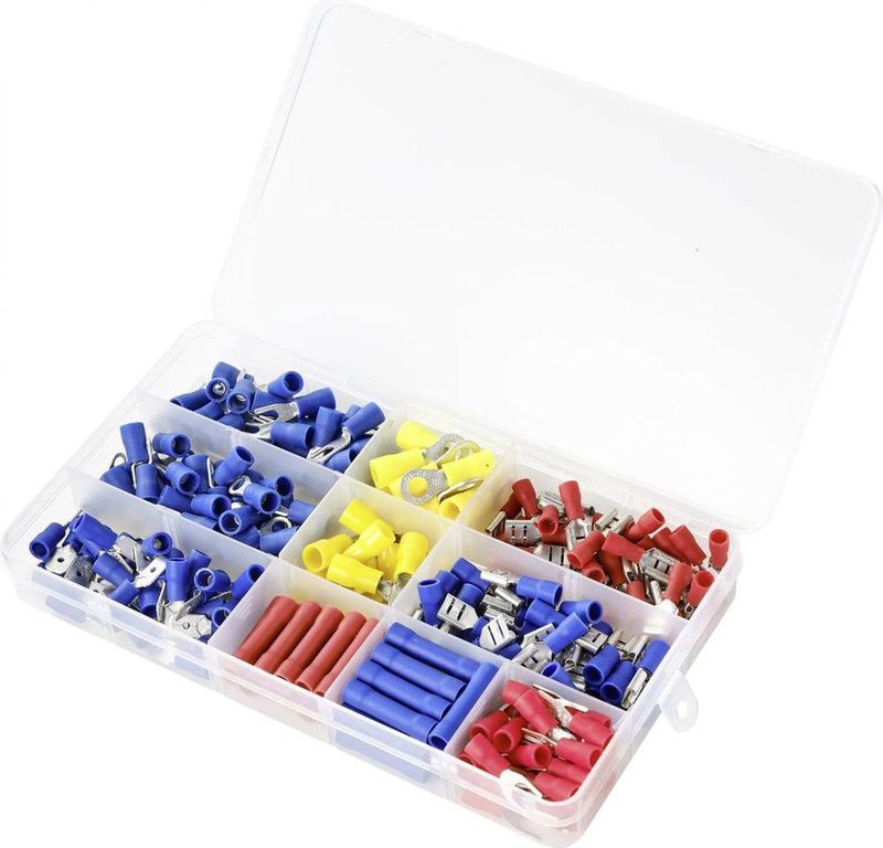 TRU COMPONENTS TC-9904304 Assortiment kabelschoenen 0.50 mm² - 6 mm² Rood, Geel, Blue 1 set(s) Box