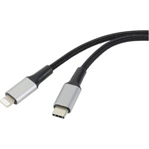 Renkforce USB-C, Apple Lightning Aansluitkabel [1x USB-C 2.0 stekker - 1x Apple dock-stekker Lightning] 2.00 m Kabelman
