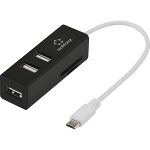 Renkforce RF-4995192 (Micro USB), Docking station + USB-hub, Zwart