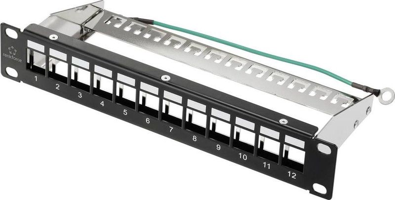 Renkforce - RF-4996626 - Patchpaneel - Zwart - 12-poorts - 1 HE