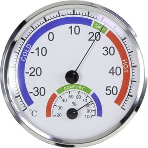Thermo- en hygrometer Zilver