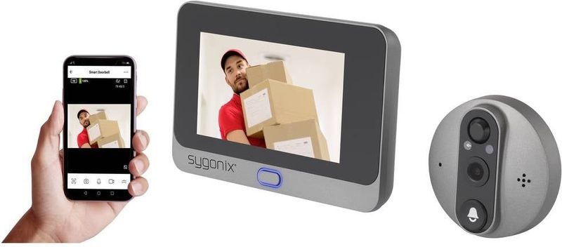 Sygonix Camera Voo - Video-binnenunit Voor Video-deurintercom Via WiFi WiFi Grijs