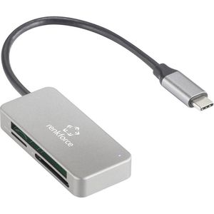 Renkforce - RF-PCR-210 - Geheugenkaartlezer - Zilver - USB-C 3.2 Gen 1