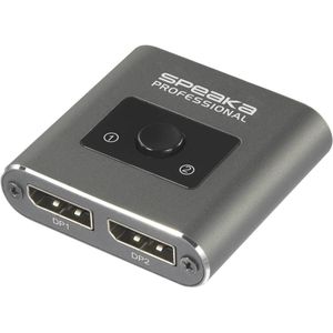 SpeaKa Professional - SP-BDS-250 - DisplayPort-switch - Zwart - Aluminium