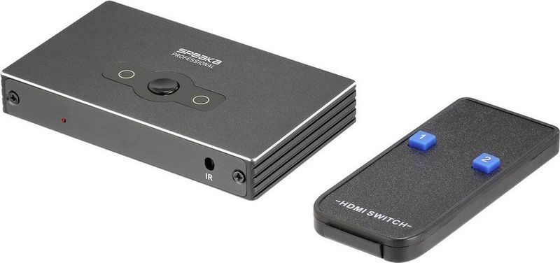 SpeaKa Professional - SP-HSW-300 - HDMI-switch - Zwart - 2 Poorten - UHD 8K @ 60 Hz