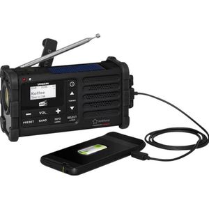 Renkforce RF-DAB-MMR88 Outdoorradio DAB+, VHF (FM) Noodradio, USB Handslinger, Zonnepaneel, Oplaadbaar, Zaklamp Zwart